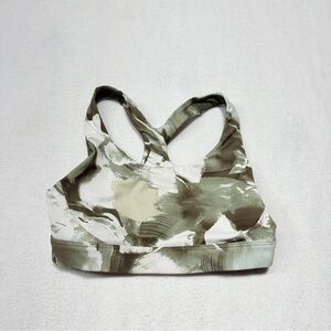 Athleta Green and White Sports Bra